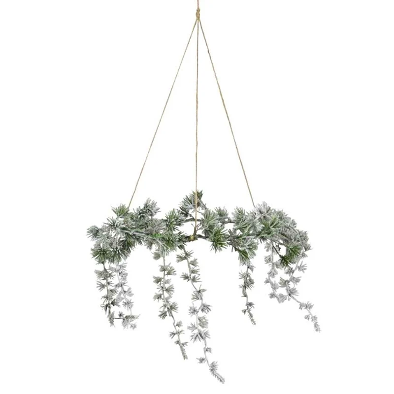 Dekokranz hängend Grün Weiß Kunststoff 40 cm Kranz Winterkranz modern