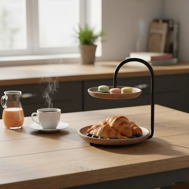 Etagere Mangoholz Metall Braun 25 cm Dekoetagere Holz