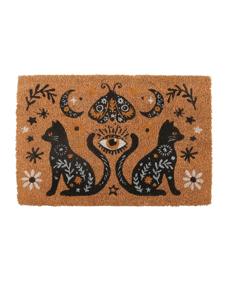 Mystische Katzen Fußmatte aus Kokosfaser 60cm