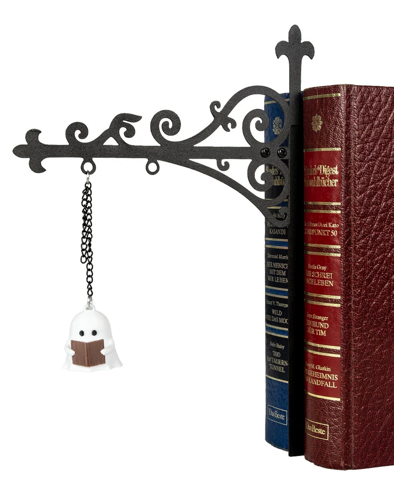 Halloween Bücherregal Lampe mit Geist & LED Beleuchtung 22,5 cm