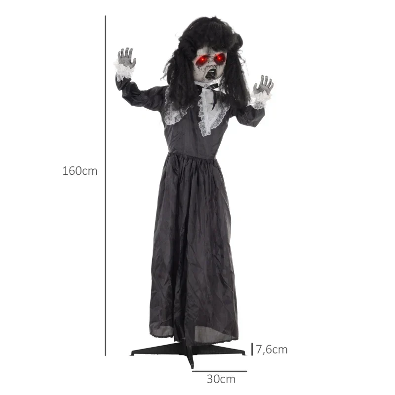 Animiertes Lolita-Mädchen mit Sound, LED & Bewegung Halloween-Dekoration, 160cm