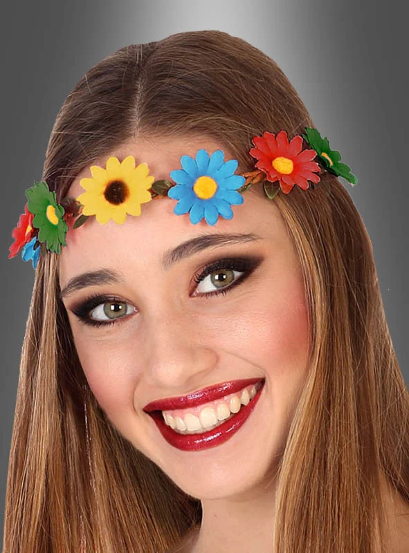 Stirnband mit Blumen bunt