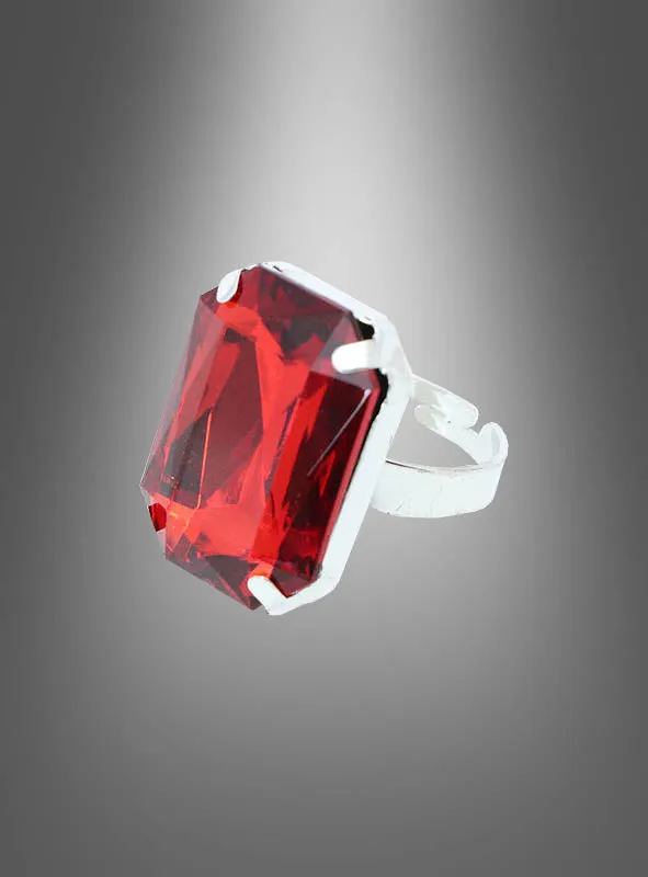 Ring mit rotem Edelstein verstellbar