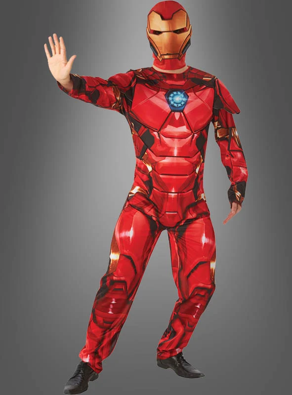 Iron Man Herren Kostüm mit Stoffmaske