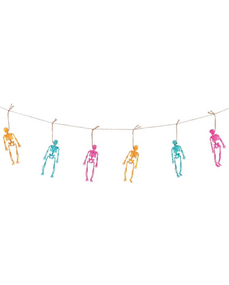 Summerween Skelett Girlande Bunt 1,8m