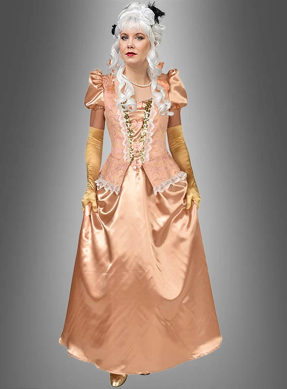 Edles Barock Kleid lang Apricot rose
