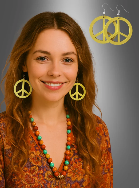 Peace Ohrringe aus Holz