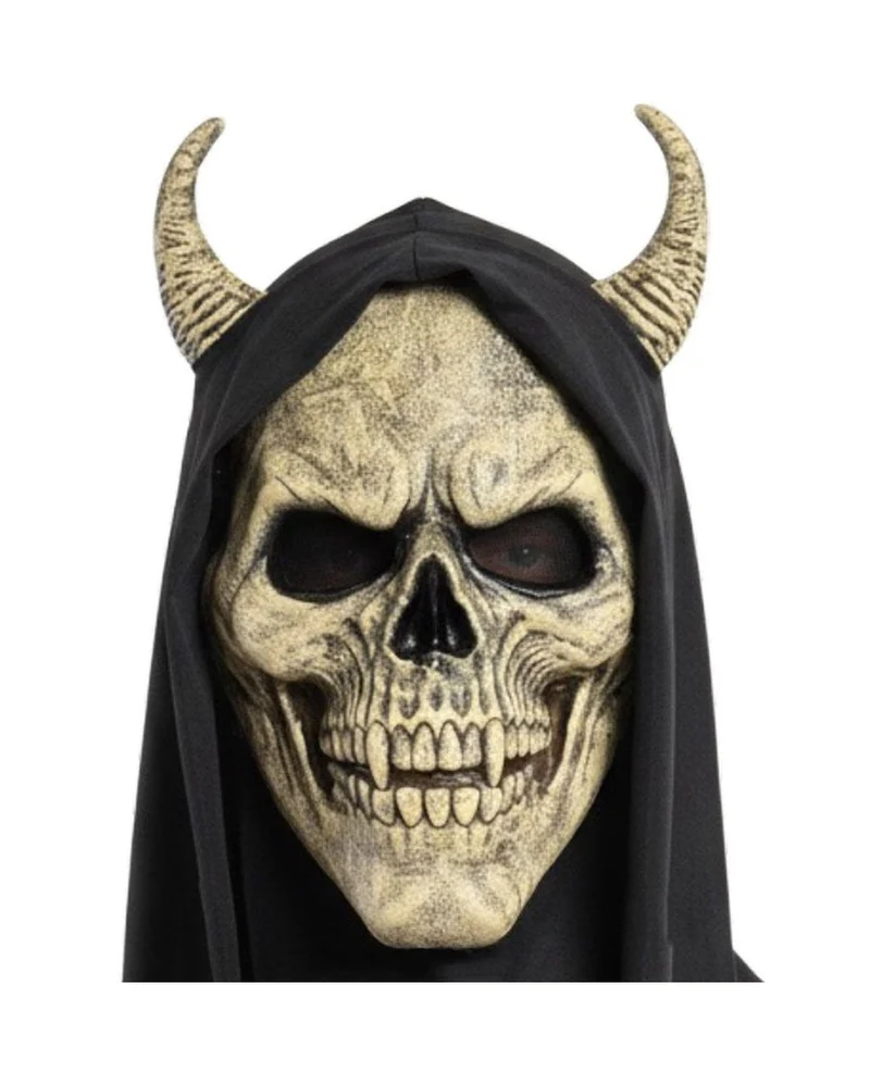 Horned Reaper Maske mit Kapuze Beige