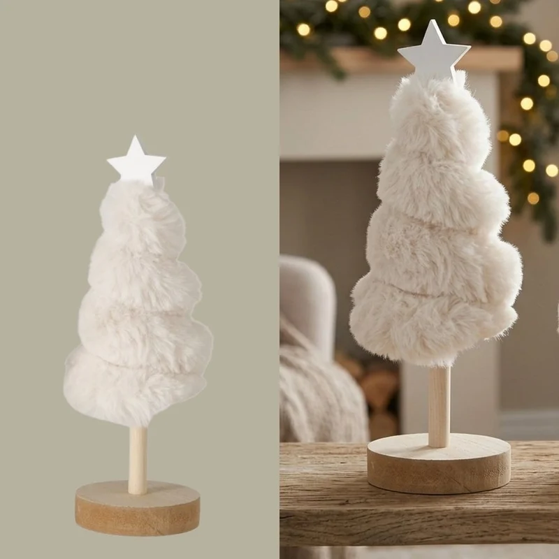Plüsch-Weihnachtsbaum Bo beige klein