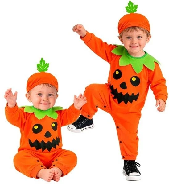 Halloween-Jumpsuit für Babys – Kürbis, 2-teilig