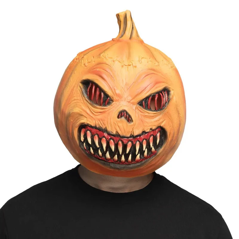 Latex-Kopfmaske „Kürbis-Monster“
