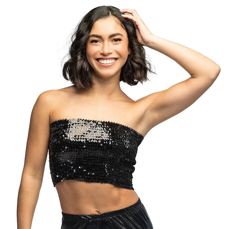 Top „Sparkle“ schwarz (M/L, Stretch)