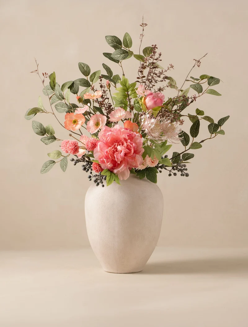 Faux Arrangement - Pink Peony & Chrysanthemum