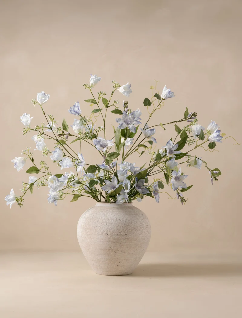 Faux Arrangement - Bell Flower & Clematis Blue