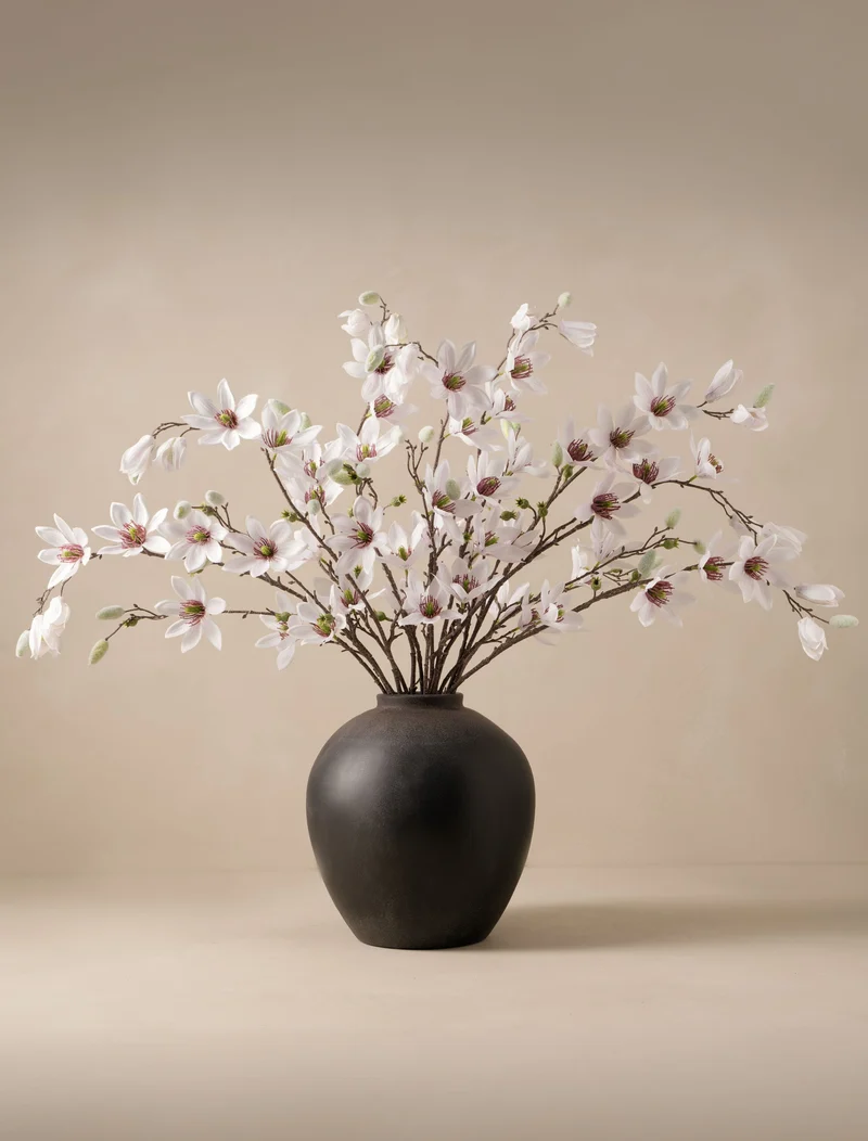 Faux Tall Magnolia - White (8 stems)