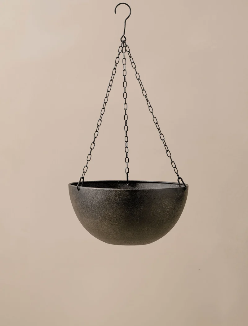 Iris Iron Hanging Basket - Black