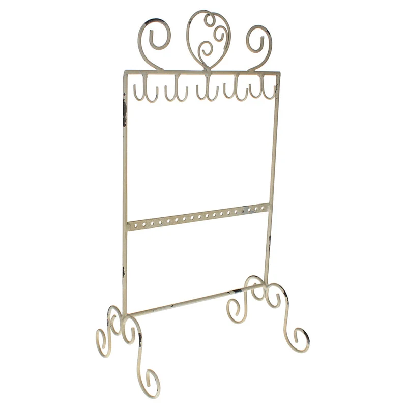 Schmuckständer Altweiß Shabby Chic Schmuckhalter Schmuckorganizer Weiß Landhaus