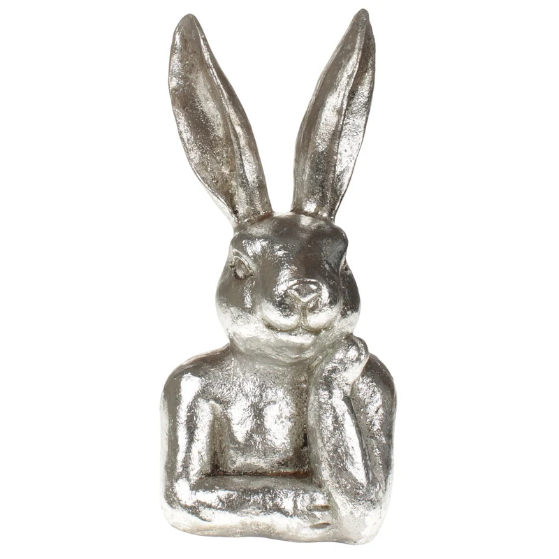 Hasenbüste Silber modern Dekohase Osterhase Hase Ostern Dekofigur