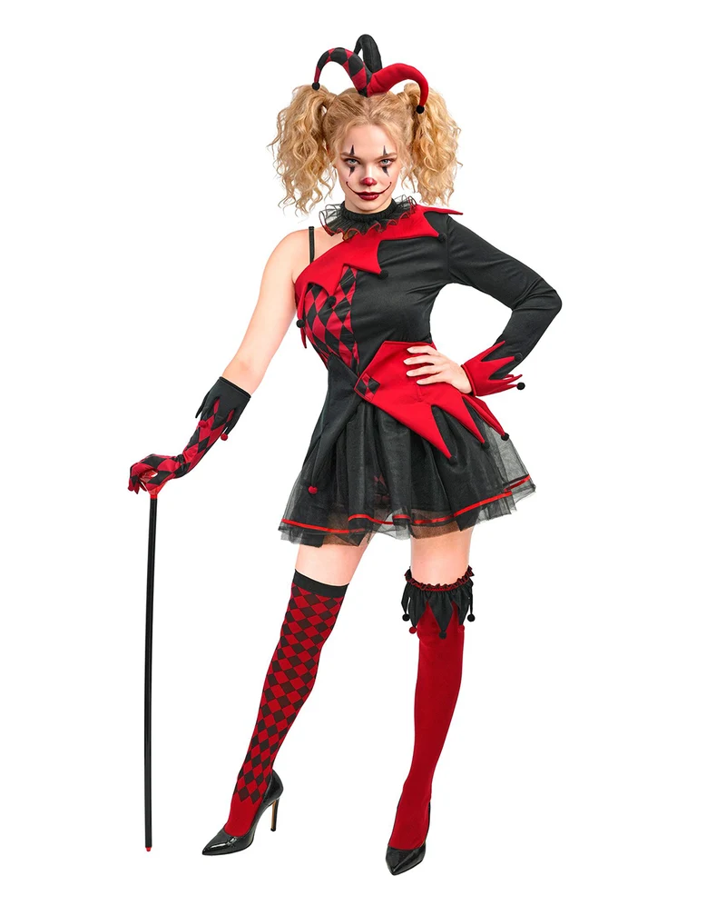 Böser Harlekin Kostüm für Damen