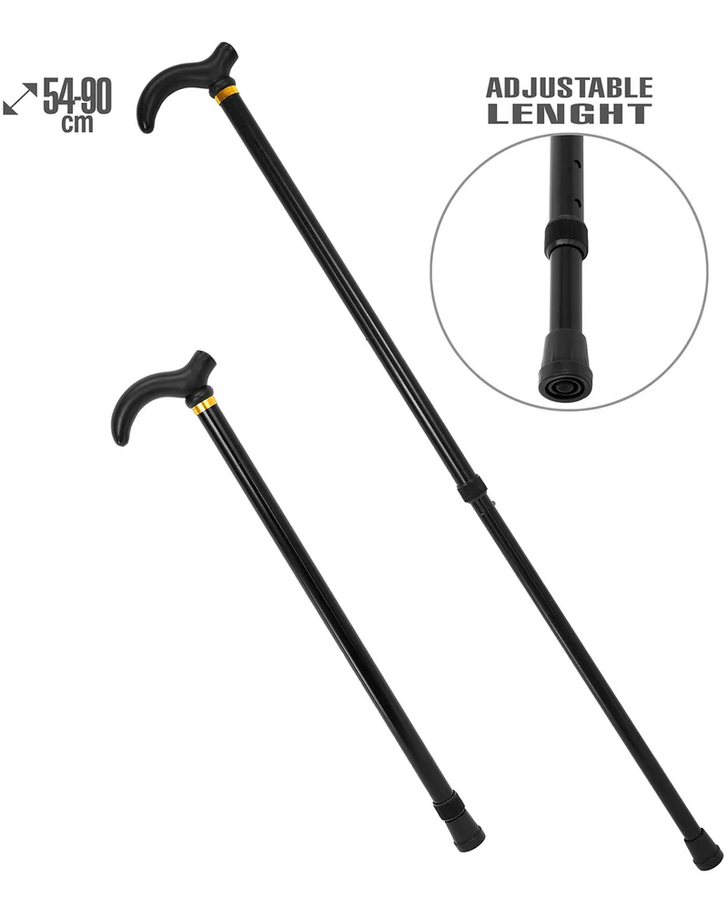 Verstellbarer Gehstock Schwarz 54-90cm