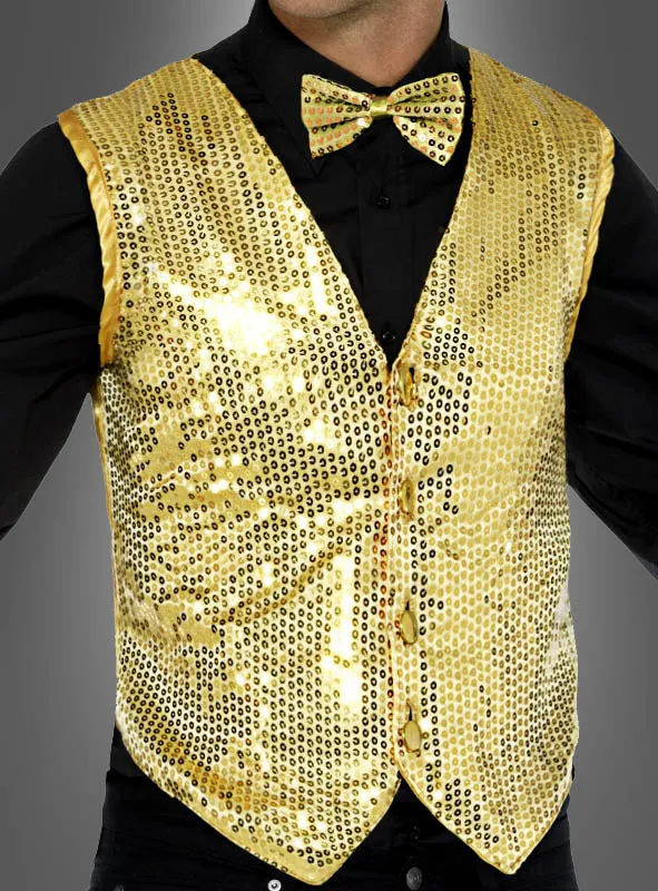 Weste gold mit Pailletten