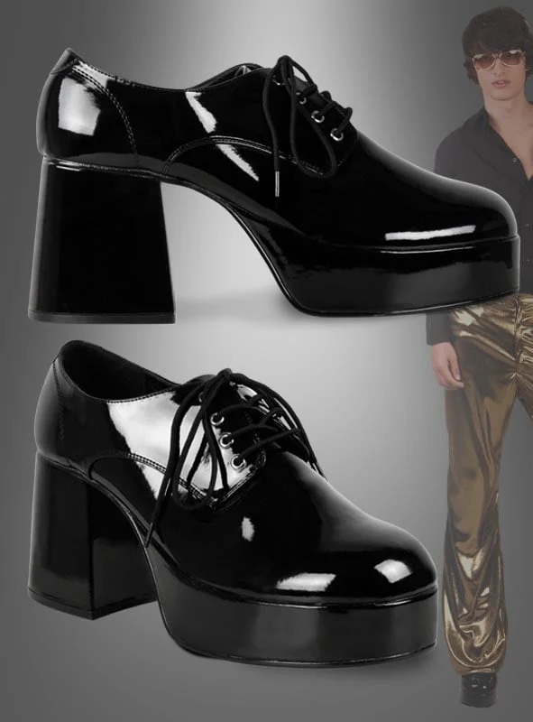 Plateauschuhe für Herren schwarz
