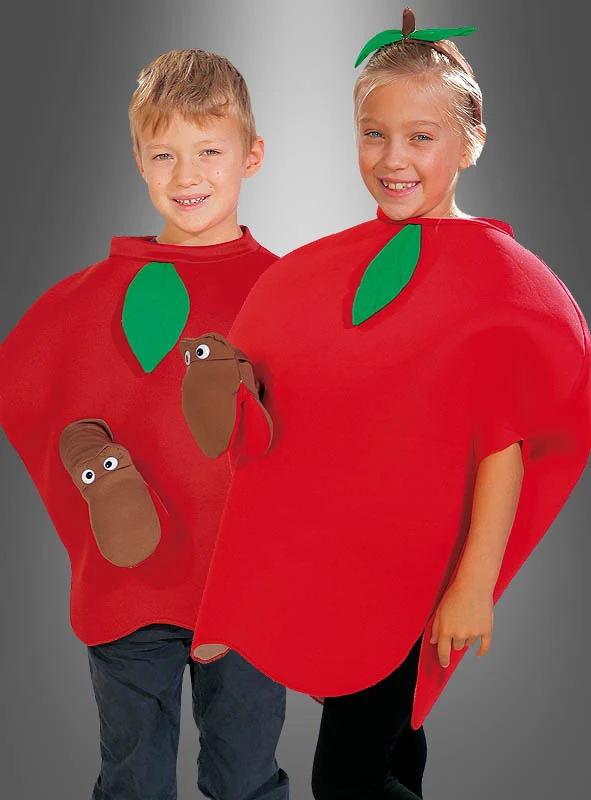 Apfel Kostüm mit Wurm für Kinder