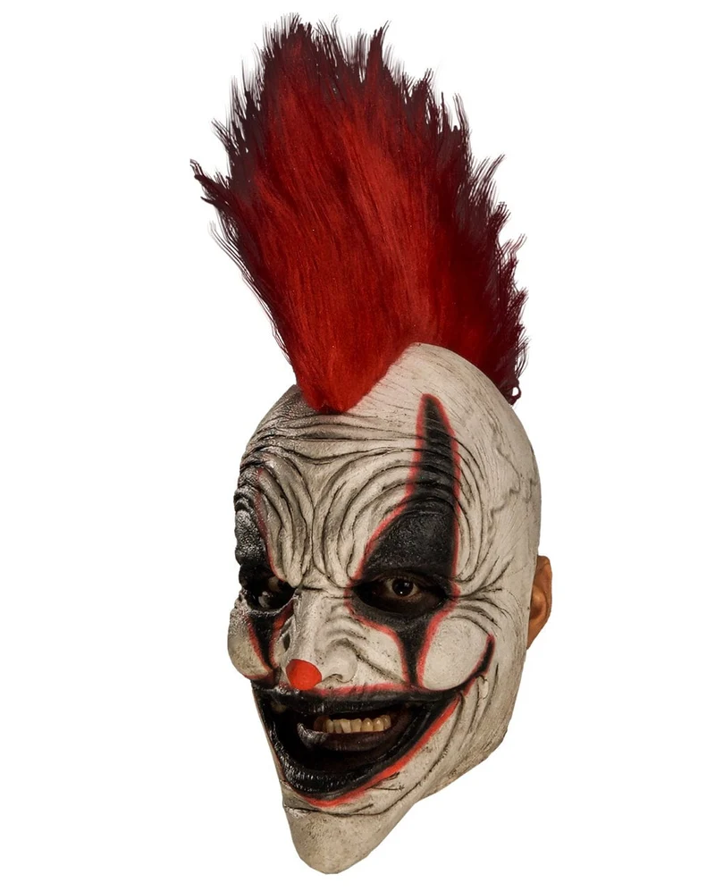 Irokesen Punk Clown Maske mit Roten Haaren