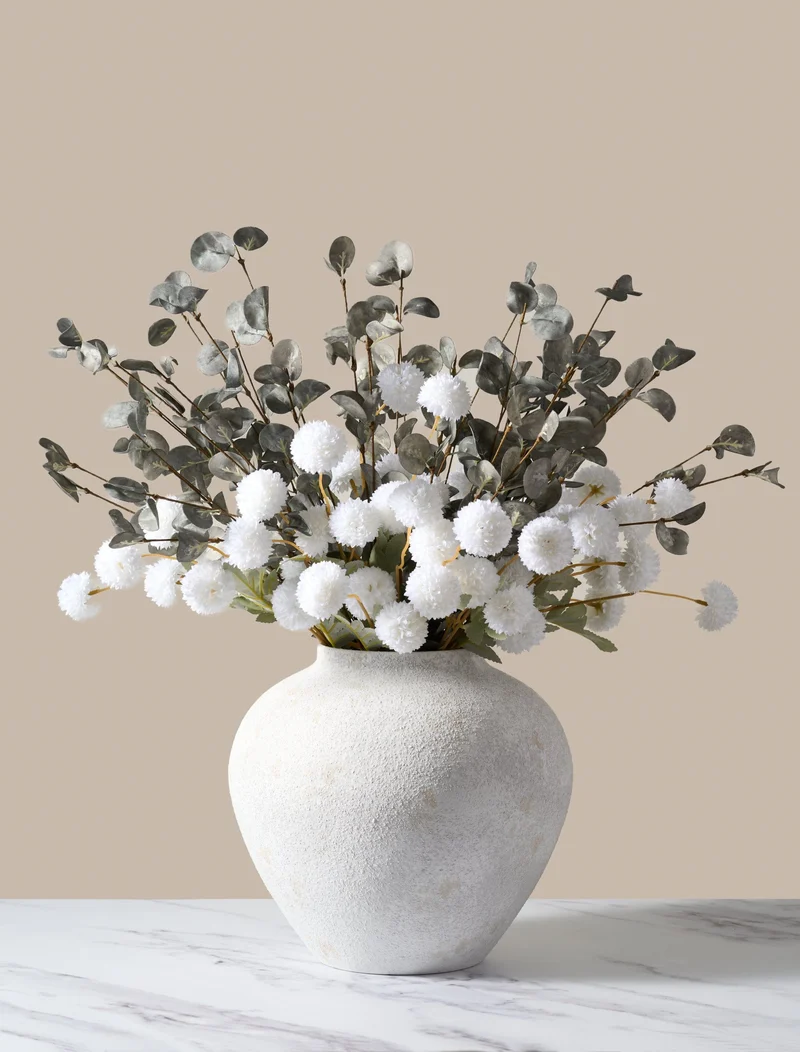Faux Arrangement - White & Green