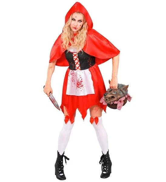 Halloween-Kleid, rot, Damen, Zombie, Rotkäppchen