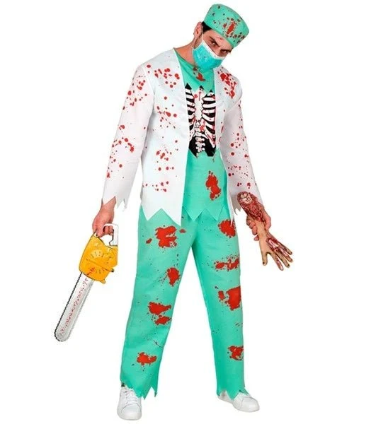 Halloween-Kostüm für Herren: Zombie-Arzt mit Blut