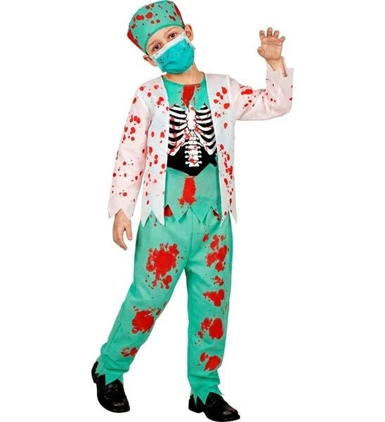 Halloween-Kostüm für Kinder: Zombie-Arzt mit Blut