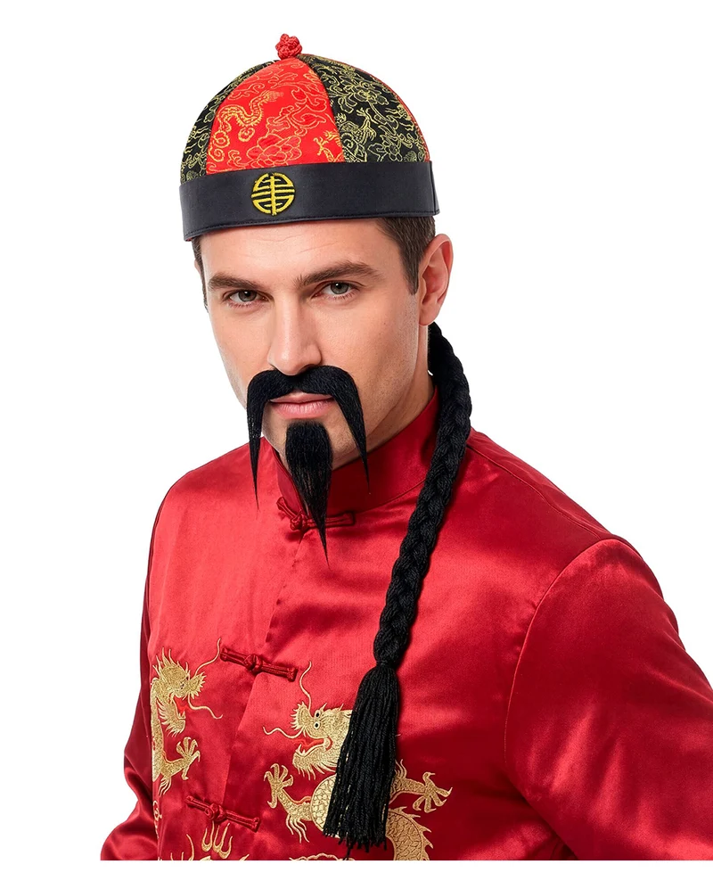 China Hut mit Kinn- & Schnurrbart