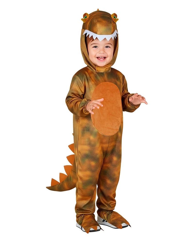 T-Rex Jumpsuit Kinder Kostüm mit Mütze