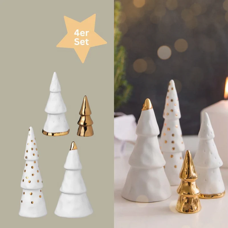 Räder Weihnachtswald 4er-Set goldfarben