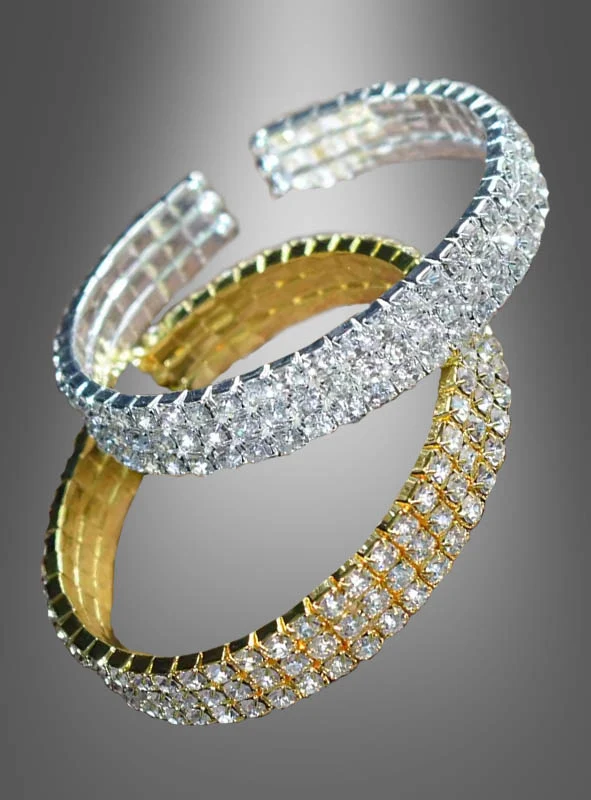 Armreif mit Strasssteinen gold oder silber
