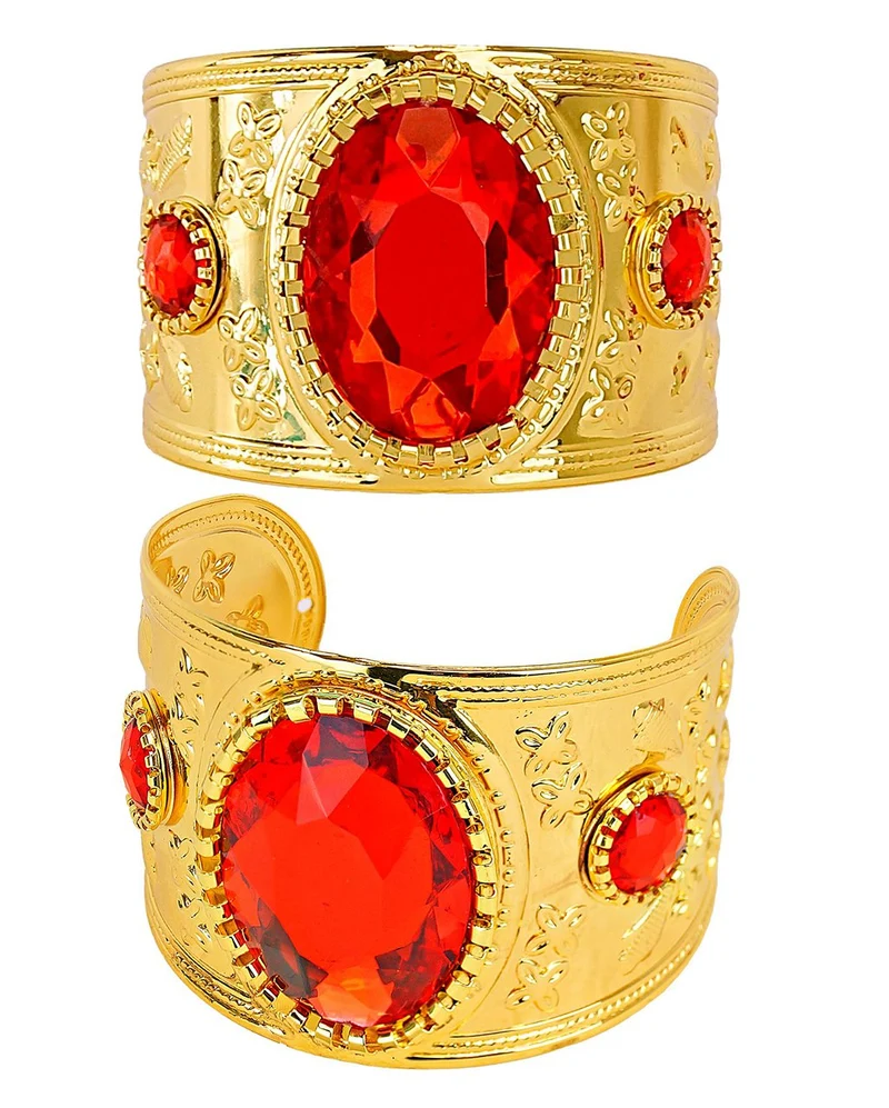 Goldener Armreif mit roten Edelsteinen