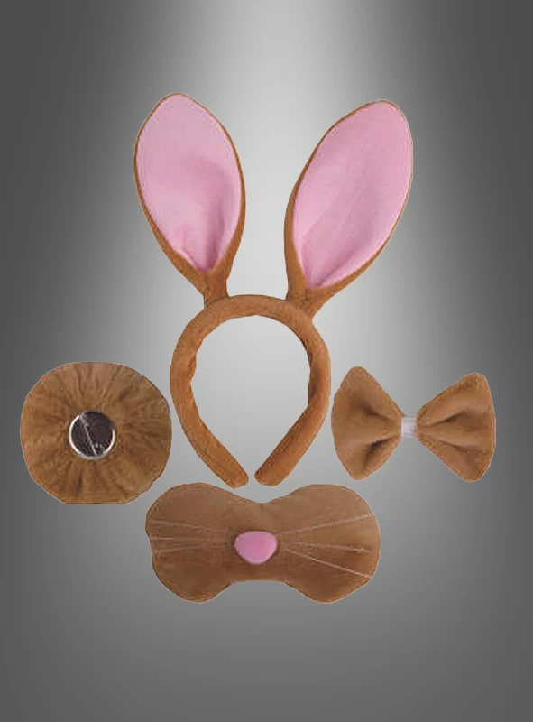 Hasen Kostüm Set Kinder braun