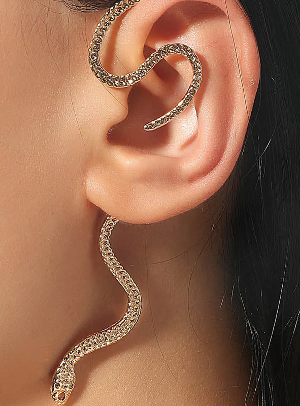 Goldener Schlangen Ohrschmuck