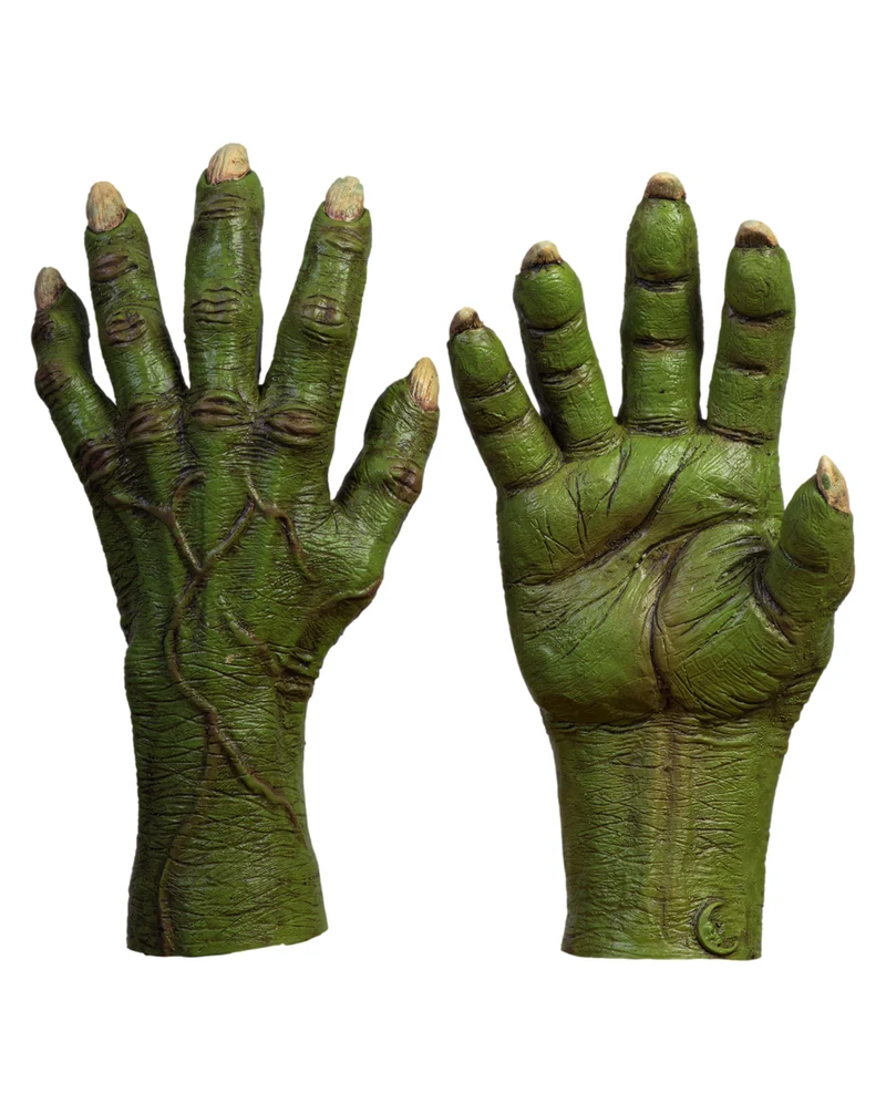 Grüne Hexen Hände Latex Handschuhe