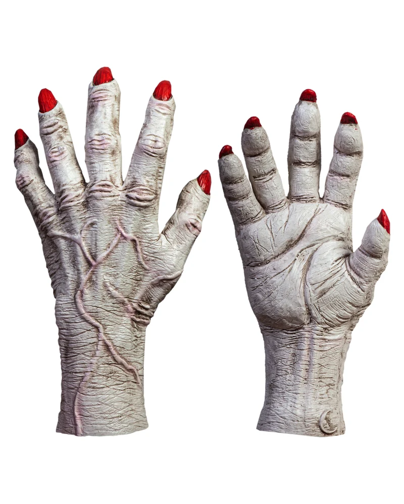 Weiße Killer Clown Hände Latex Handschuhe