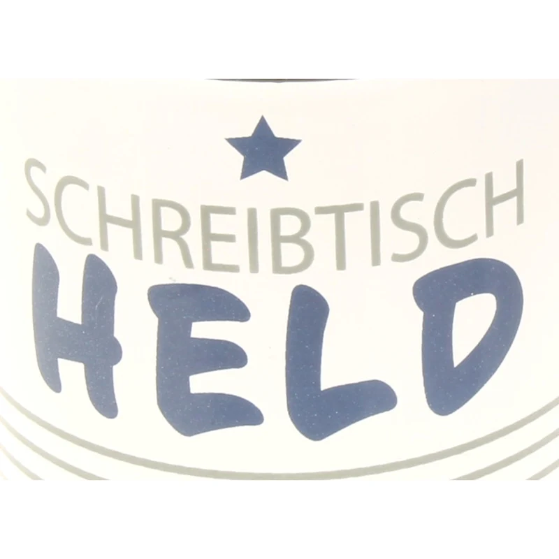 Tasse Metall Weiß mit Spruch