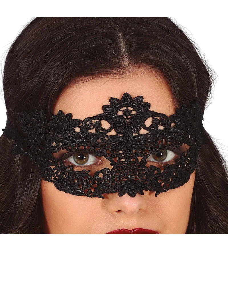 Mystic Flower - Schwarze Augenmaske aus Spitze