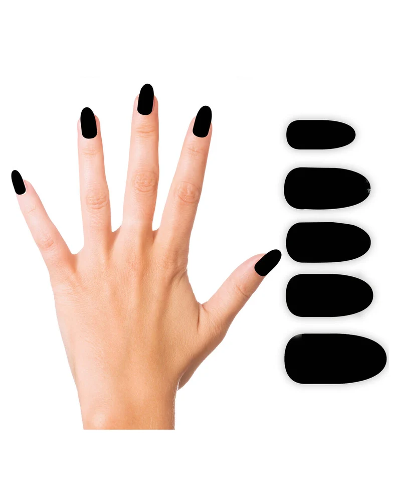Schwarze Hexen & Gothic Fingernnägel Selbstklebend 12 St.