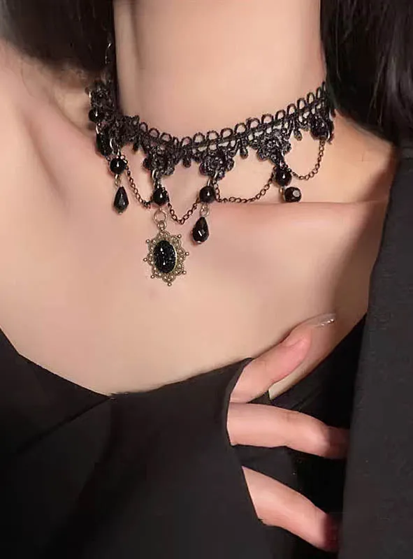 Gothic Collier Halskette schwarz