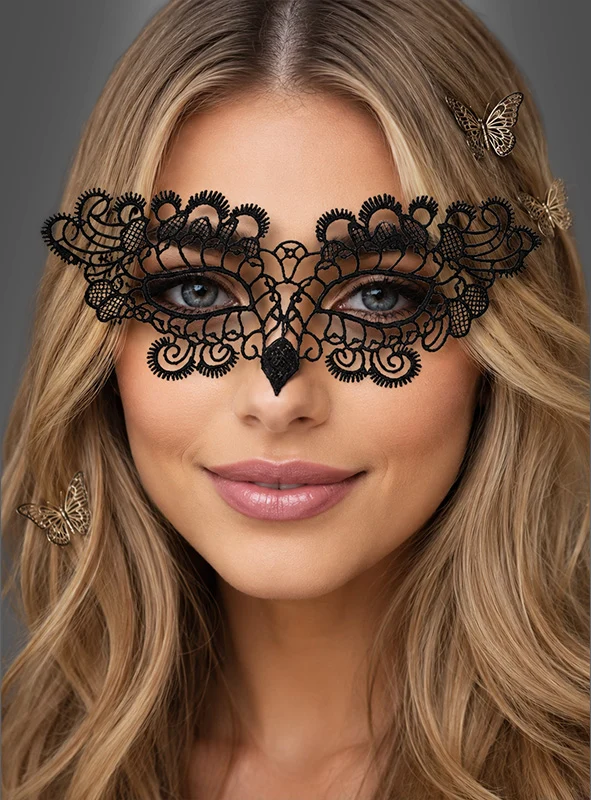 Schmetterling schwarze Augenmaske mit Spitze