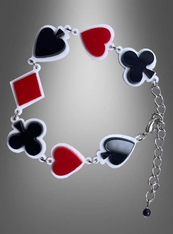 Las Vegas Poker Armband silber