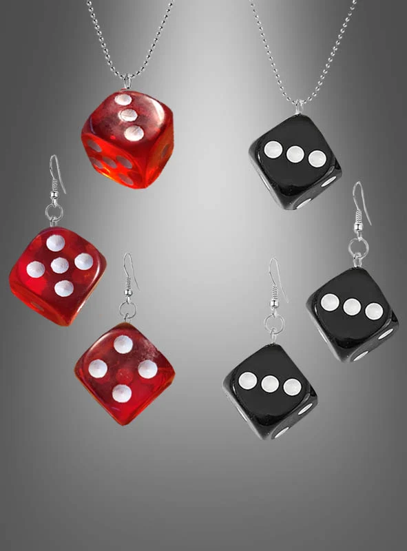Casino Schmuck Würfel Kette Ohrringe