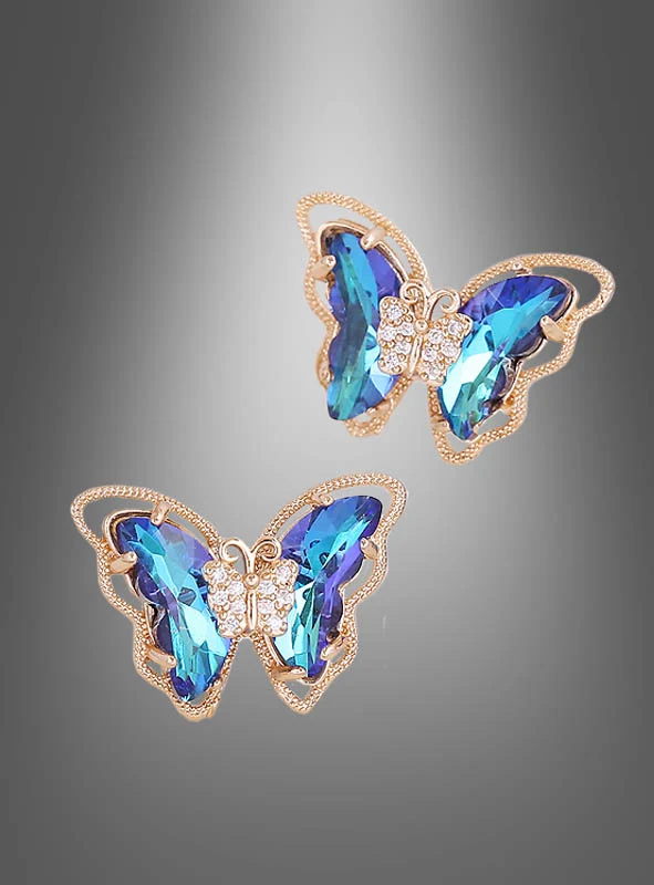 Schmetterling Ohrringe Stecker schillernd