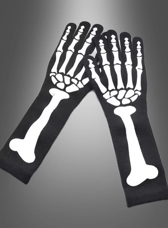 Skelett Handschuhe für Erwachsene 40cm